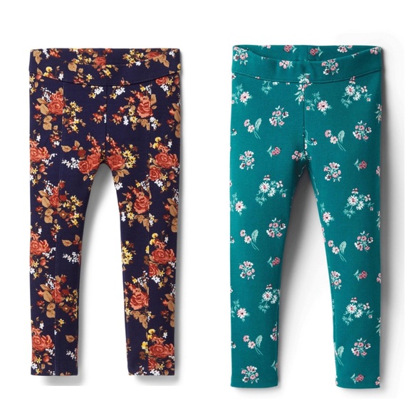 NEW WOT Janie&Jack Set of Floral Ponte Pants - Picture 1 of 10